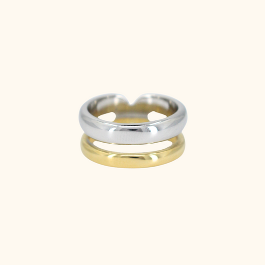 Two Toned Double Stacked Ring