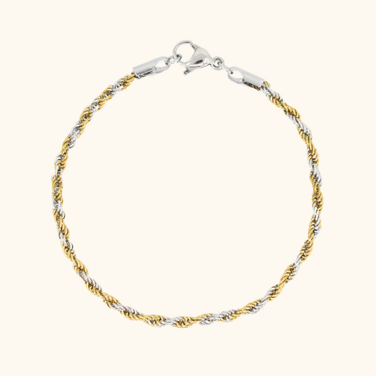 Two Toned Rope Chain Bracelet