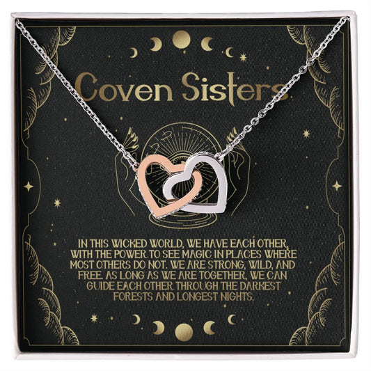 Coven Sisters Interlocking Interlocking Hearts Necklace