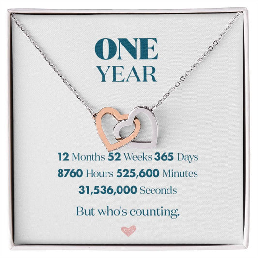 Anniversary Gifts For Girlfriend 1 Year - One Year Anniversary Gift For Her Interlocking Hearts Necklace