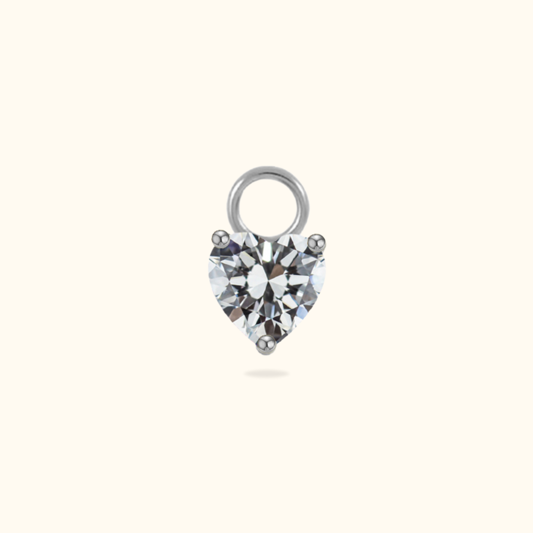 White Heart Charm