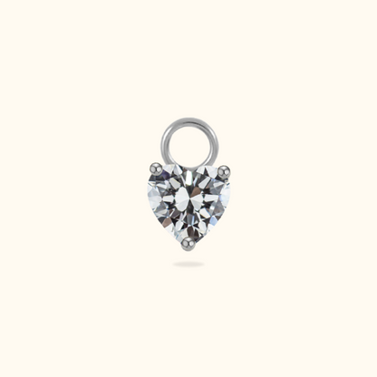 White Heart Charm