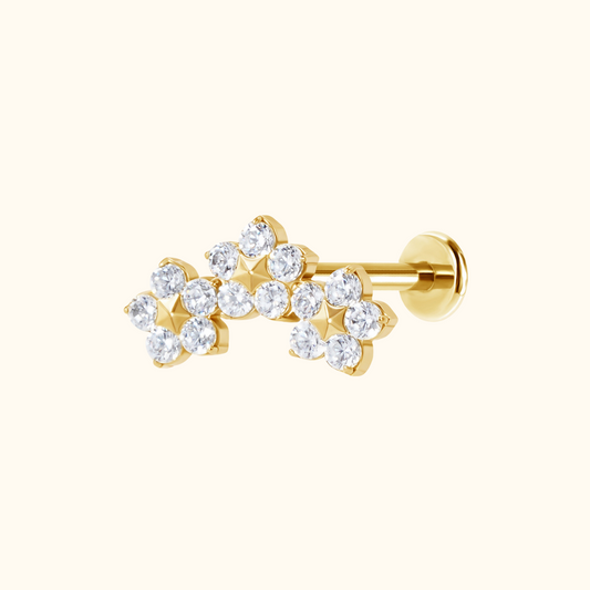 Flower Cluster Flatback Stud Earring