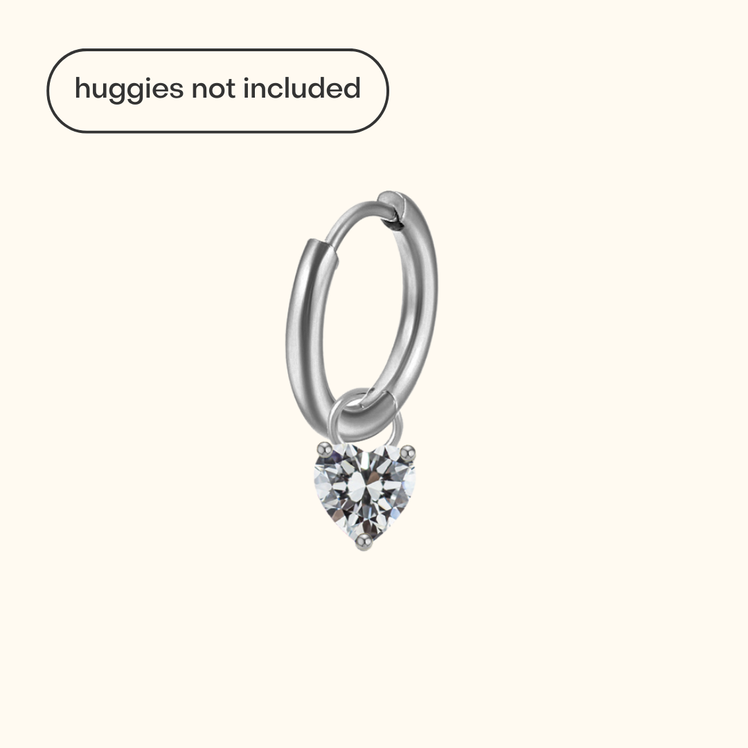 White Heart Charm
