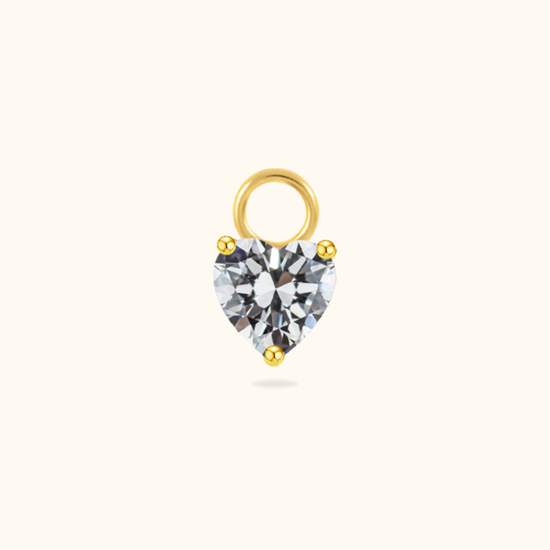 White Heart Charm