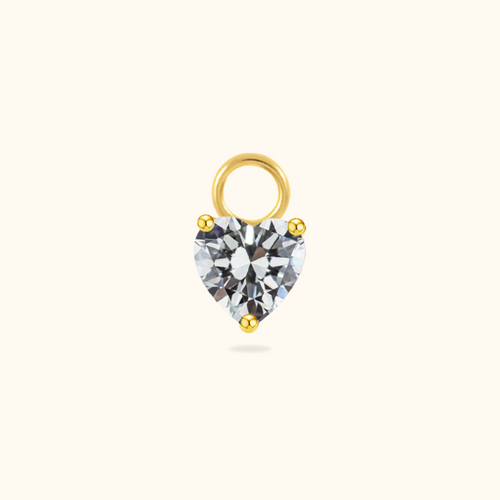 White Heart Charm