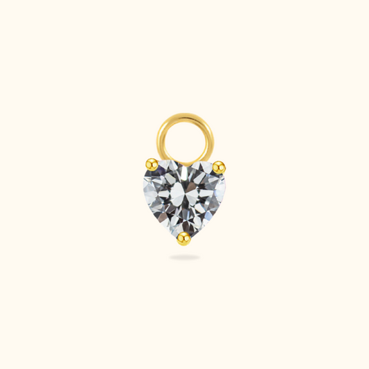White Heart Charm