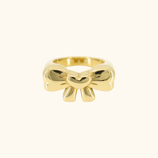 Chunky Ribbon Heart Ring