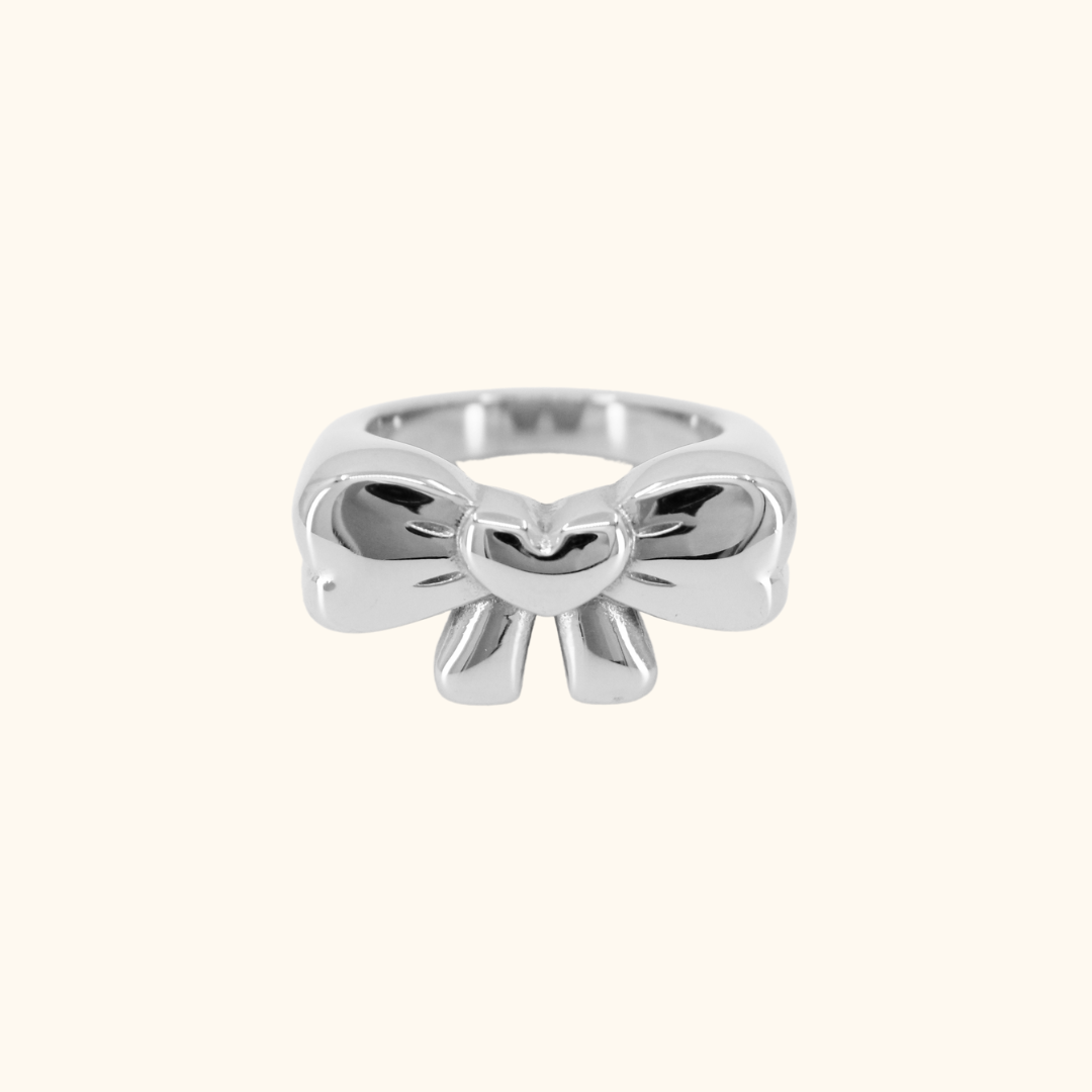 Chunky Ribbon Heart Ring