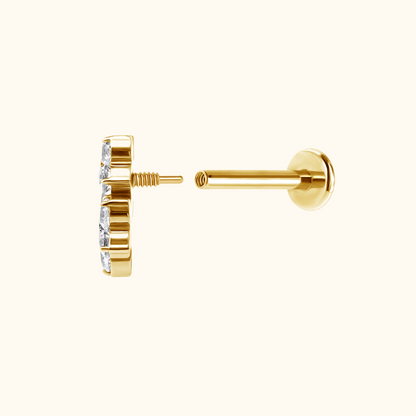 Flower Cluster Flatback Stud Earring