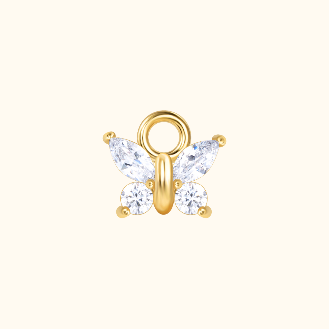 Diamond Butterfly Charm