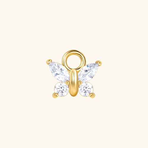 Diamond Butterfly Charm