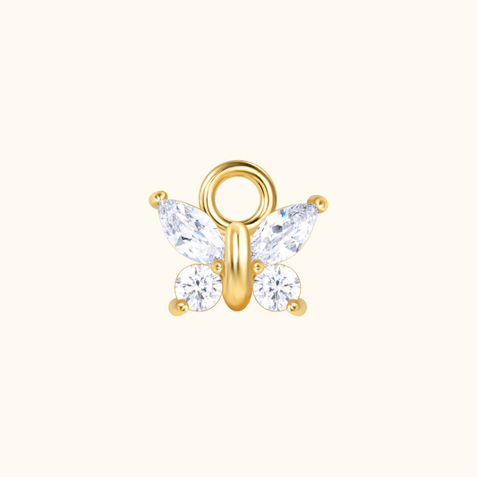Diamond Butterfly Charm
