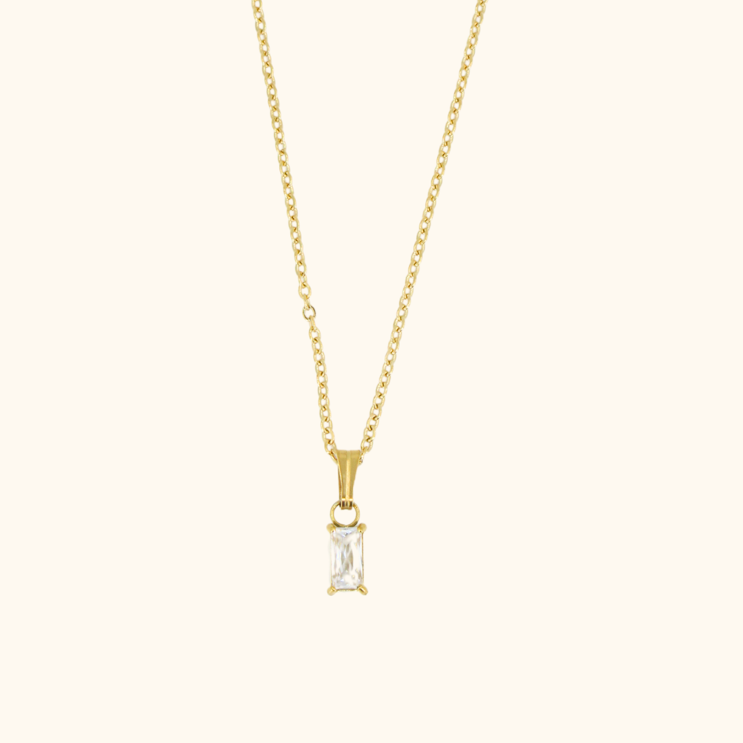 Dainty Emerald Diamond Necklace