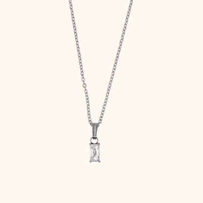 Dainty Emerald Diamond Necklace
