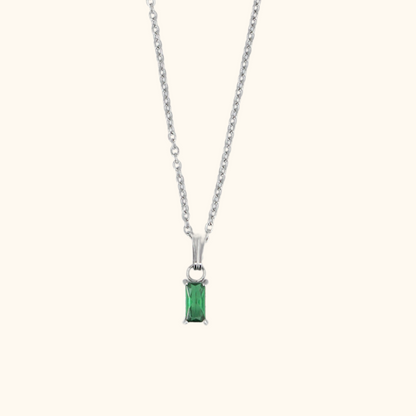Dainty Emerald Diamond Necklace