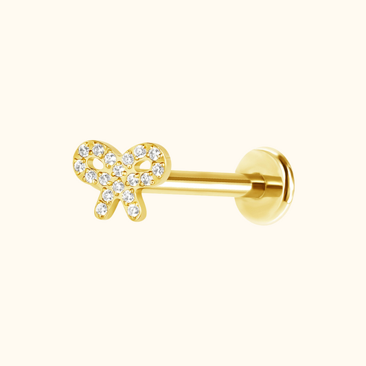 Icy Bow Flatback Stud