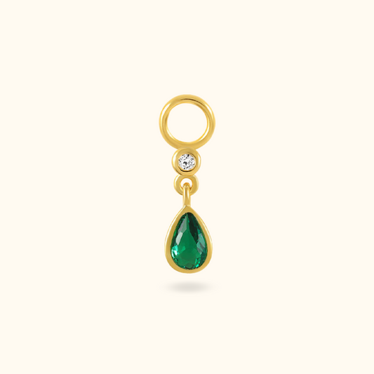 Green Tear Drop Charm