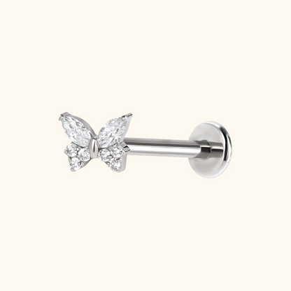 Icy Butterfly Flatback Stud