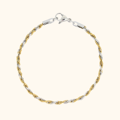 Two Toned Rope Chain Bracelet
