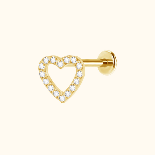 Icy Heart Flatback Stud