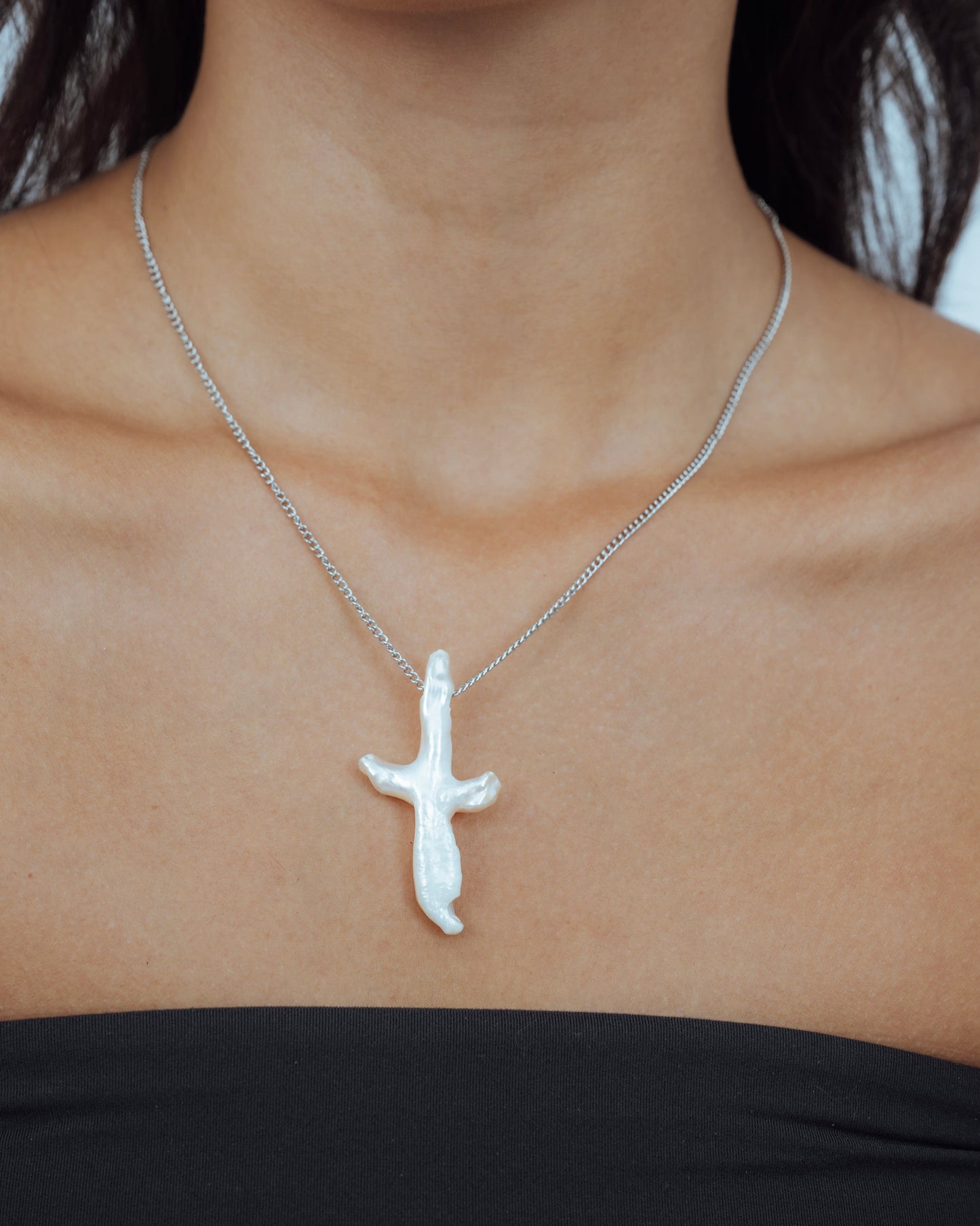 Pearl Cross Necklace