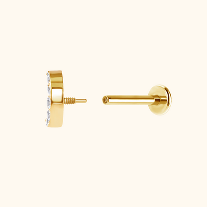 Icy Moon Flatback Stud