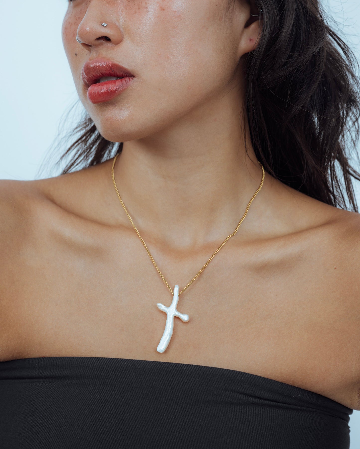 Pearl Cross Necklace