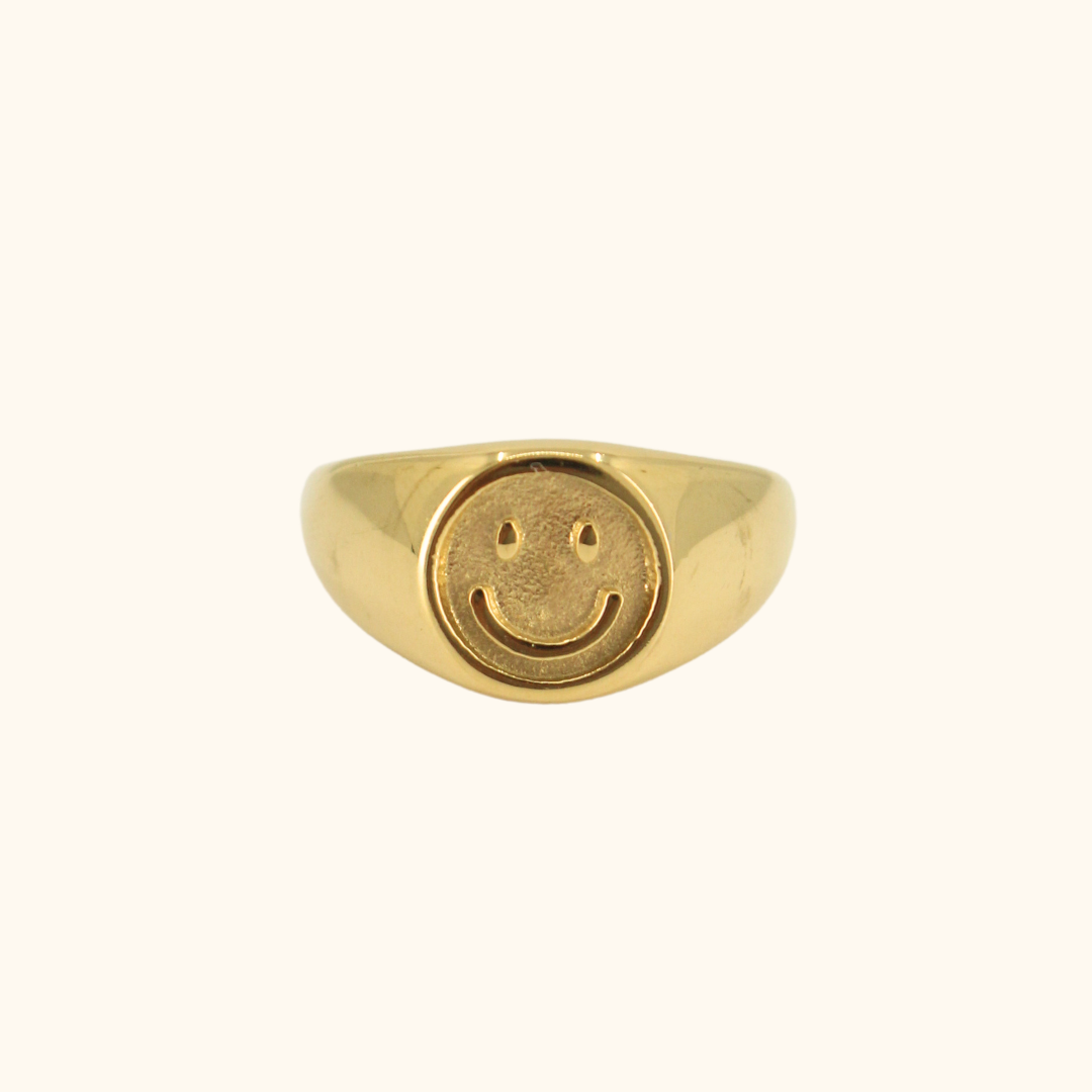 Happy Face Signet Ring