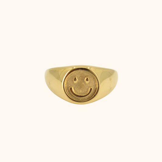 Happy Face Signet Ring