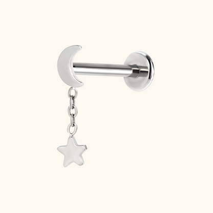 Starlit Moon Drop Flatback Stud