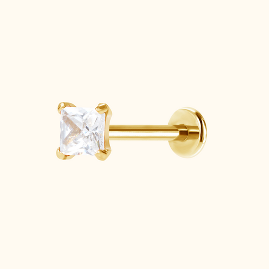 Princess Cut Flatback Stud