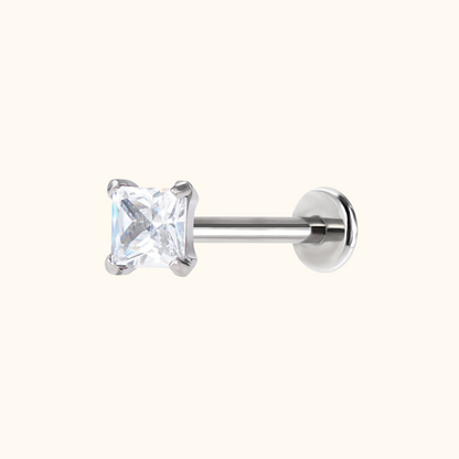 Princess Cut Flatback Stud
