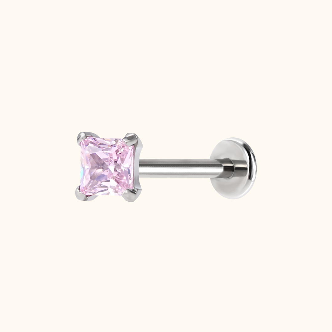 Princess Cut Flatback Stud