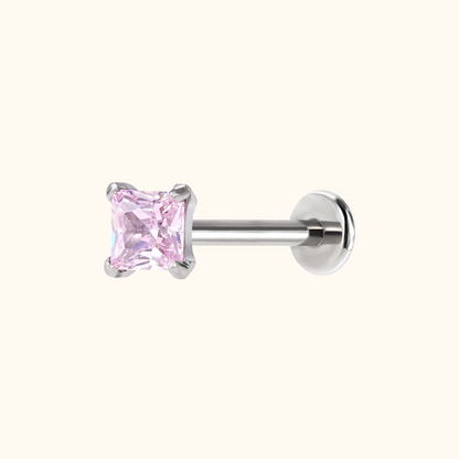 Princess Cut Flatback Stud