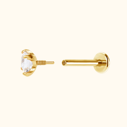 Princess Cut Flatback Stud