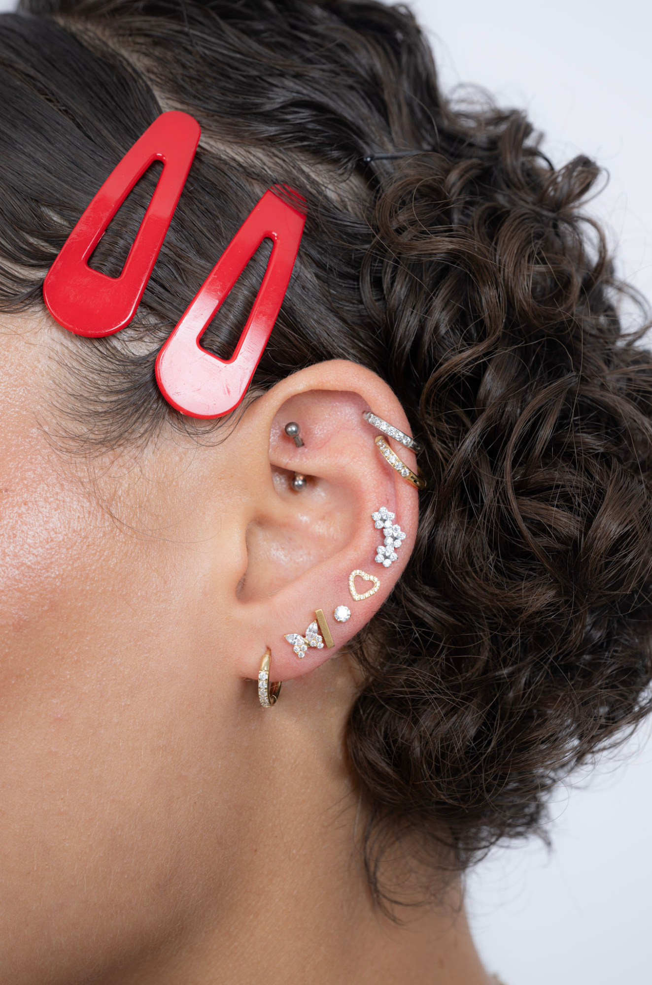 Icy Heart Flatback Stud